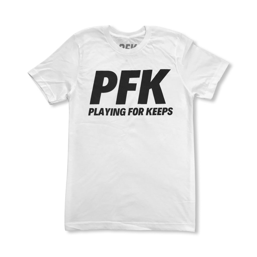 PLAYING FOR KEEPS Short Sleeve White T-Shirt
